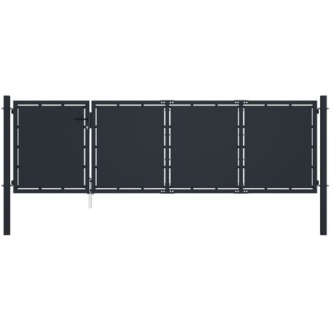 Puerta de jardín de acero gris antracita 350x100 cm vidaXL
