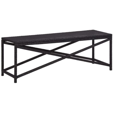 Banco de jardín ratán sintético negro 120 cm vidaXL (1/5)