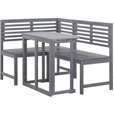 vidaXL Muebles de esquina para balcón 2 piezas madera maciza de acacia