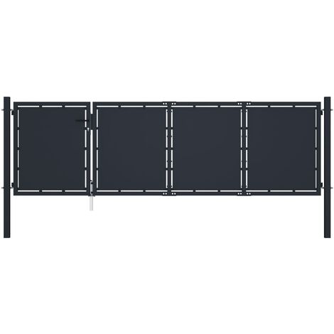 Puerta de jardín de acero gris antracita 350x75 cm vidaXL