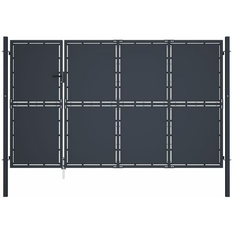 Puerta de jardín de acero gris antracita 350x175 cm vidaXL