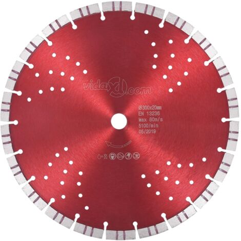 Disco de corte de diamante con turbo y agujeros acero 300 mm vidaXL