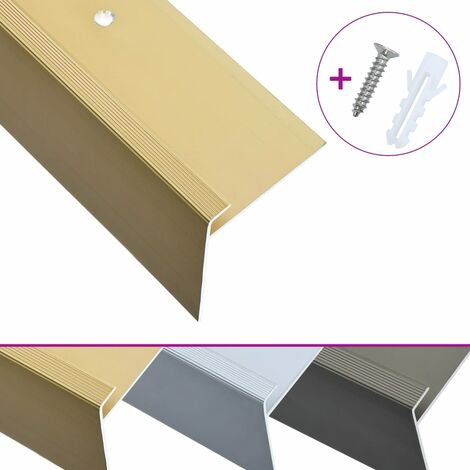 vidaXL 5x Perfiles en L 90° Barras Angulares Tira Cantonera Borde para Escaleras Peldaños Postes Protección Aluminio Blanco 170 cm 100x100 mm