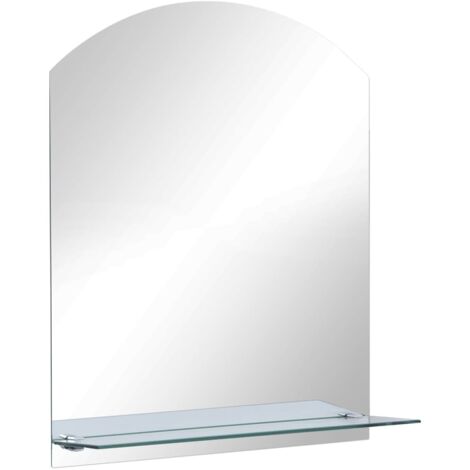 Espejo de pared con estante de vidrio templado 30x50 cm vidaXL