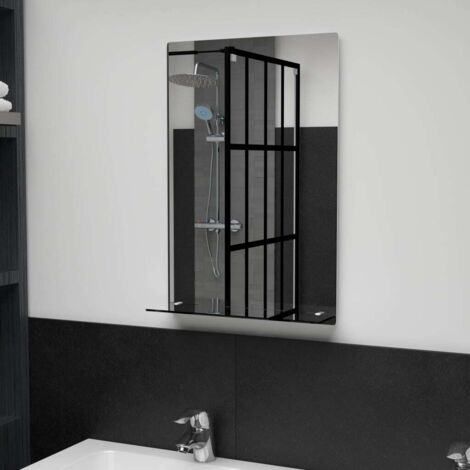 Espejo de pared con estante de vidrio templado 40x60 cm vidaXL