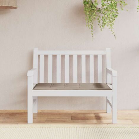 Cojín de banco de jardín tela Oxford gris taupé 120x50x4 cm vidaXL