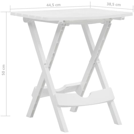 Mesa de jardín plegable blanco 45,5x38,5x50 cm vidaXL