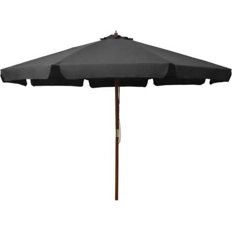 Sombrilla de jardín con palo de madera gris antracita 330 cm vidaXL