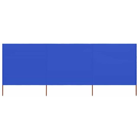 Paravientos de playa de 3 paneles tela azul celeste 400x120 cm vidaXL