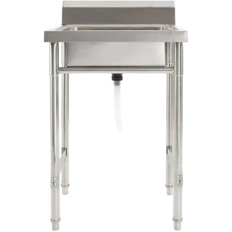Fregadero de cocina con un seno acero inoxidable vidaXL
