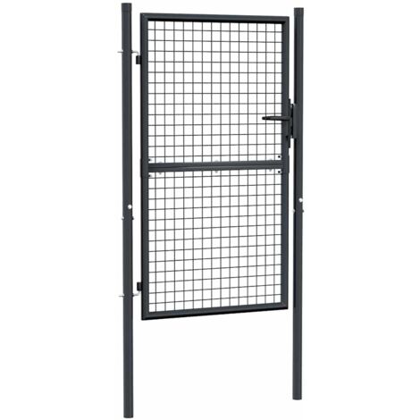 Puerta de jardín de malla de acero galvanizado, 100 x 150 cm, gris vidaXL