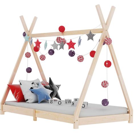 Estructura de cama infantil de madera maciza de pino 80x160 cm vidaXL