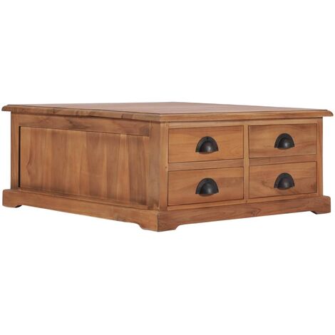 Mesa de centro de madera maciza de teca 68x68x30 cm vidaXL