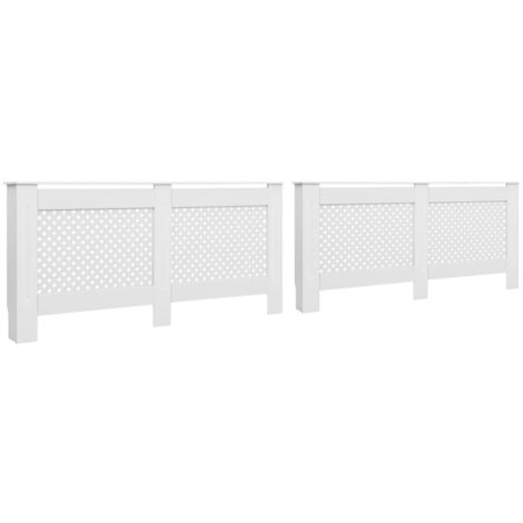 Cubiertas para radiador 2 unidades MDF blanco 172x19x81,5 cm vidaXL