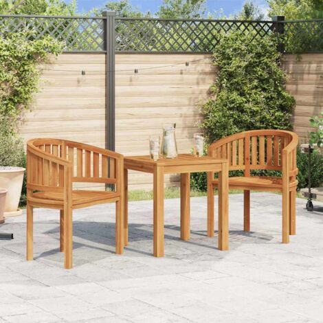 Silla banana de madera maciza de teca vidaXL