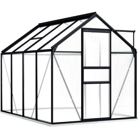 Invernadero con marco aluminio gris antracita 4,75 m² vidaXL