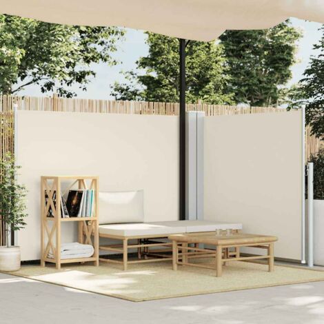 Toldo lateral retráctil color crema 140x600 cm vidaXL