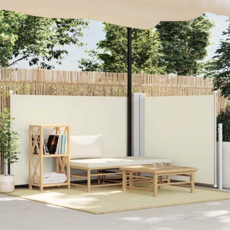 Toldo lateral retráctil color crema 120x1000 cm vidaXL