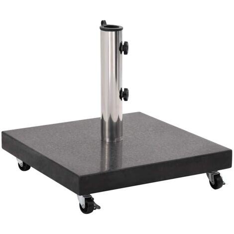 Base de sombrilla de granito cuadrada negro 30 kg vidaXL