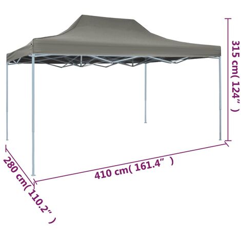 Carpa plegable profesional acero gris antracita 3x4 m vidaXL
