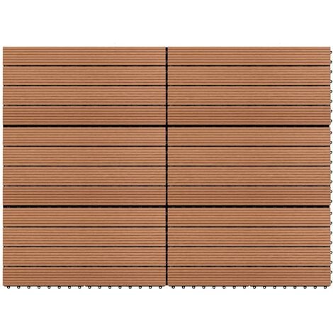 Baldosas 6 unidades WPC marrón 1m² 60x30 cm vidaXL