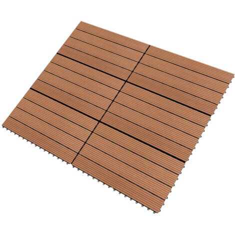 Baldosas 6 unidades WPC marrón 1m² 60x30 cm vidaXL