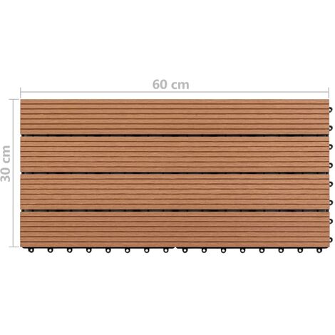 Baldosas 6 unidades WPC marrón 1m² 60x30 cm vidaXL