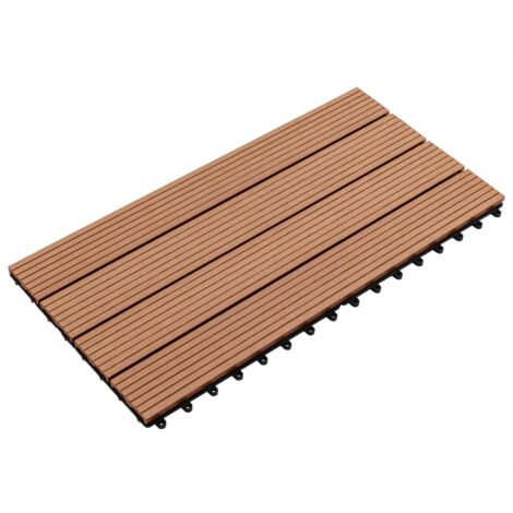 Baldosas 6 unidades WPC marrón 1m² 60x30 cm vidaXL