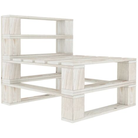 Sofá central de palés para jardín madera blanco vidaXL