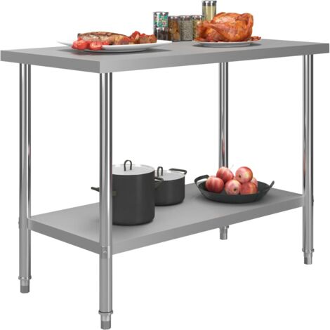 Mesa de trabajo para cocina acero inoxidable 120x60x85 cm vidaXL