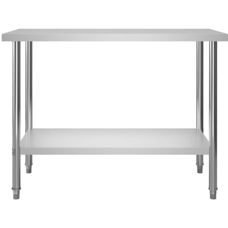 Mesa de trabajo para cocina acero inoxidable 120x60x85 cm vidaXL