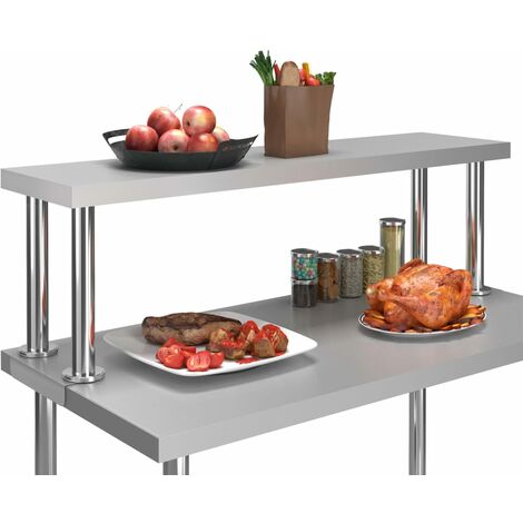 Estante para mesa de trabajo de acero inoxidable 120x30x35 cm vidaXL