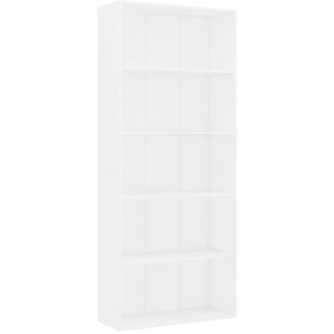 Estantería de 5 niveles madera contrachapada blanca 80x30x189cm vidaXL