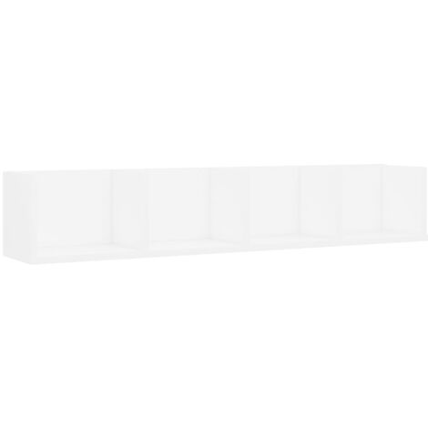 Estante de pared para CD contrachapada blanco 100x18x18 cm vidaXL