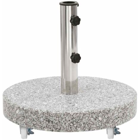 Base de sombrilla redonda de granito gris 30 kg vidaXL