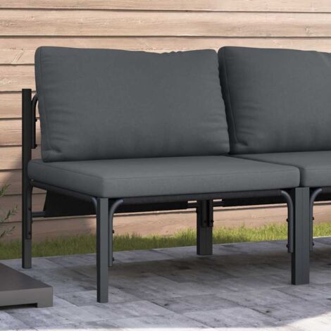 Muebles de Exterior con cojín Antracita 80 x 80 x 71 cm Acero vidaXL