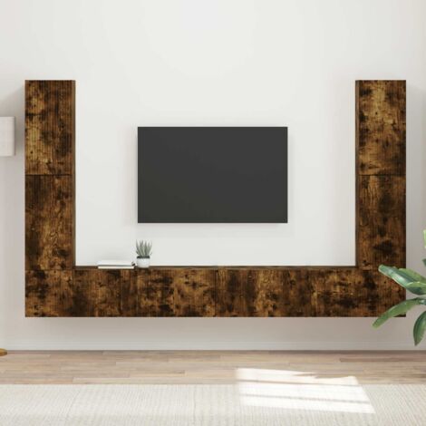 Conjunto de mueble de TV 8 pcs Roble ahumado vidaXL