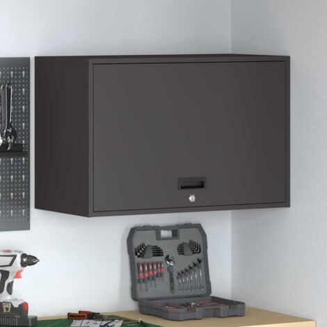 Armario de pared para el garaje Negro 80 x 40 x 53 cm vidaXL