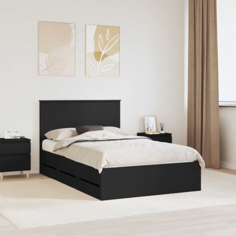 Estructura de cama Negro 120 x 190 cm Madera Ingenieril vidaXL (1/5)