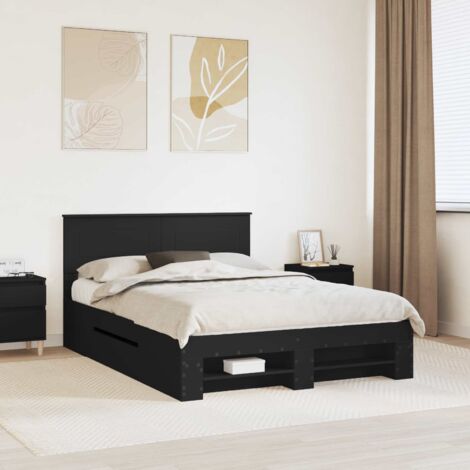 Estructura de cama Negro 140 x 200 cm Madera de ingeniería vidaXL (1/5)