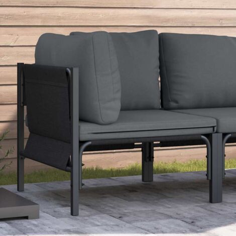Muebles de Exterior con cojín Antracita 80 x 80 x 71 cm Acero vidaXL