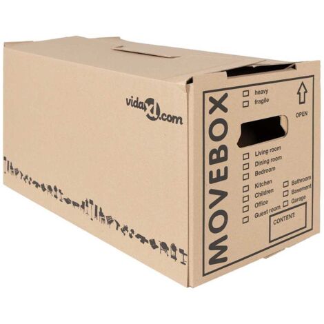 Caja de Mudanza 20 pcs Natural 59 x 31,5 x 31,5 cm Cartón vidaXL (1/5)