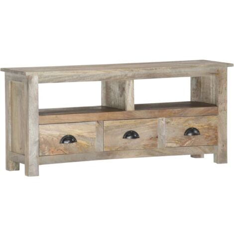 Mueble de TV de madera maciza de mango 110x30x50 cm vidaXL (1/5)