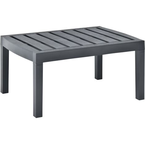 Mesa de jardín de plástico gris antracita 78x55x38 cm vidaXL