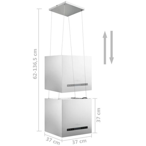 Campana extractora colgante táctil LCD acero inoxidable 37 cm vidaXL