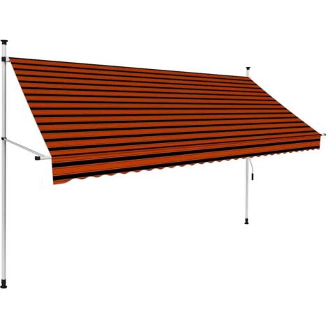 Toldo manual retráctil naranja y marrón 300 cm vidaXL