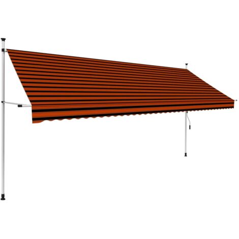 Toldo manual retráctil naranja y marrón 400 cm vidaXL
