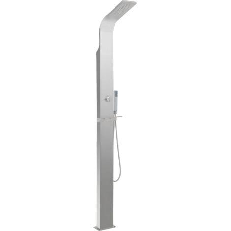 Ducha de exterior de acero inoxidable curvada vidaXL