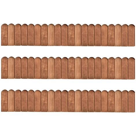 Rollos de borde de jardín 3 uds madera pino impregnada 120 cm vidaXL
