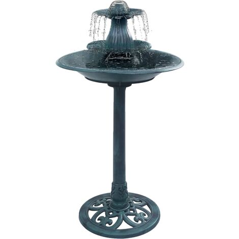 Fuente de baño para pájaros plástico verde 50x91 cm vidaXL